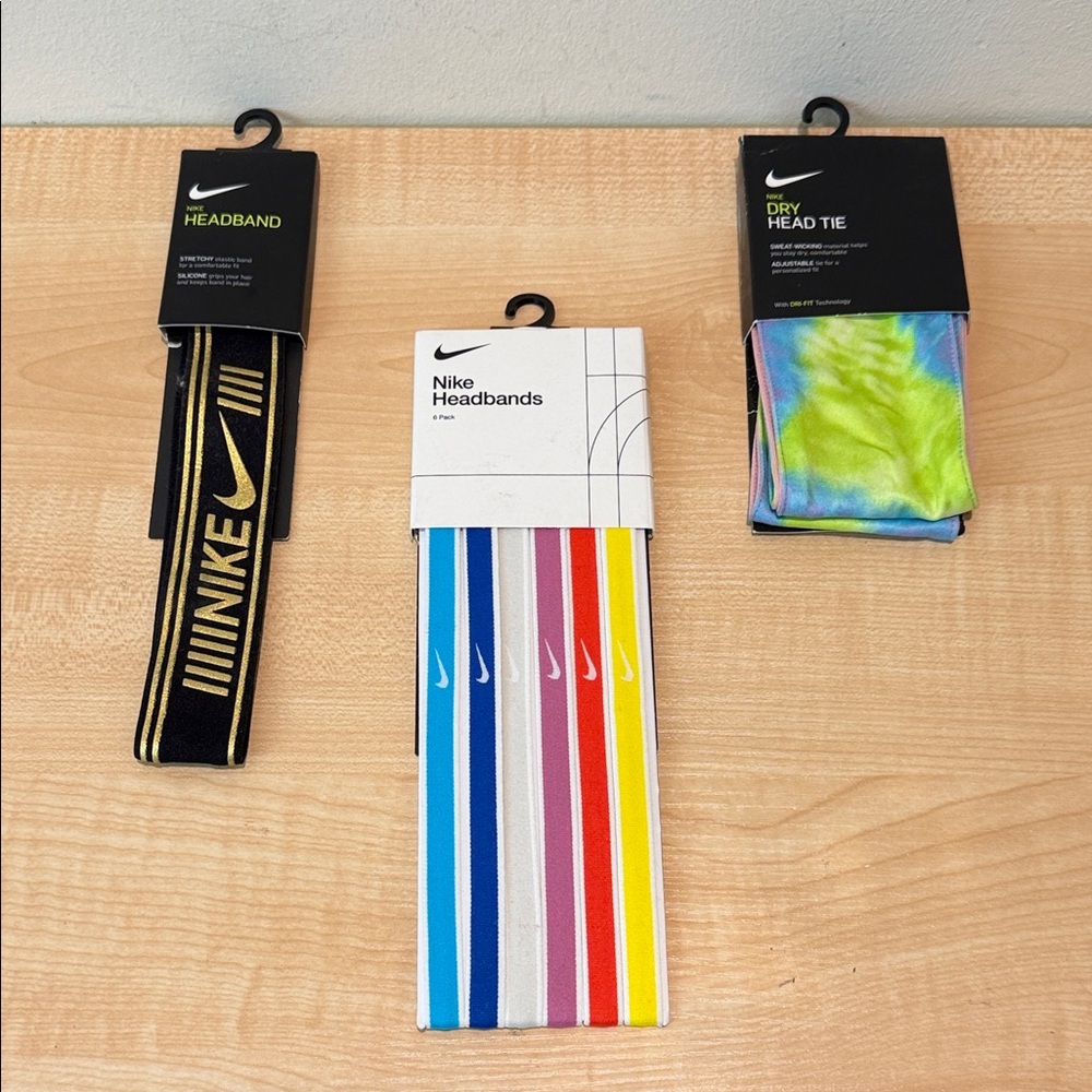 Nike Head Gear Unisex Variety Headbands and Head Tie Bundle